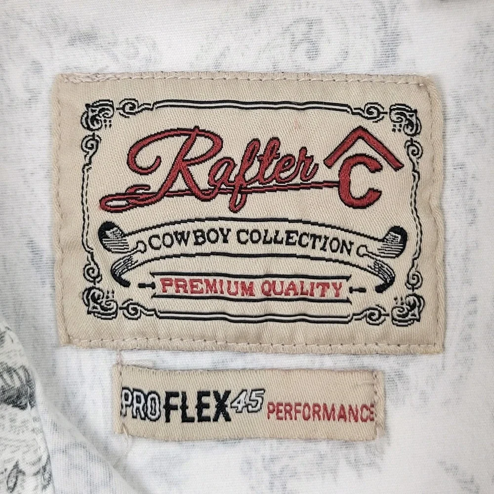 Rafter C Cowboy Collection Pro Flex 45 Pearl Snap Long Sleeve Paisley 2XLT Shirt - Picture 7 of 10